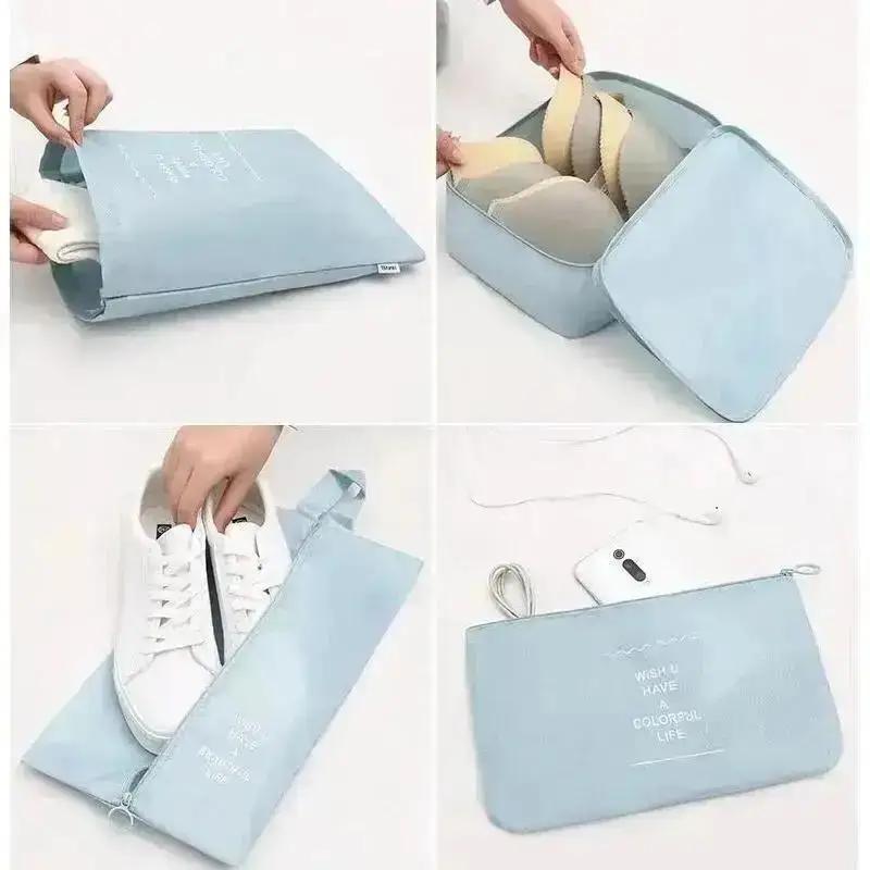 8PCS Clothes Storage Bag Foldable Storage Bag Portable Travel Management Luggage Portable Luggage Multipurpose Home Supplies