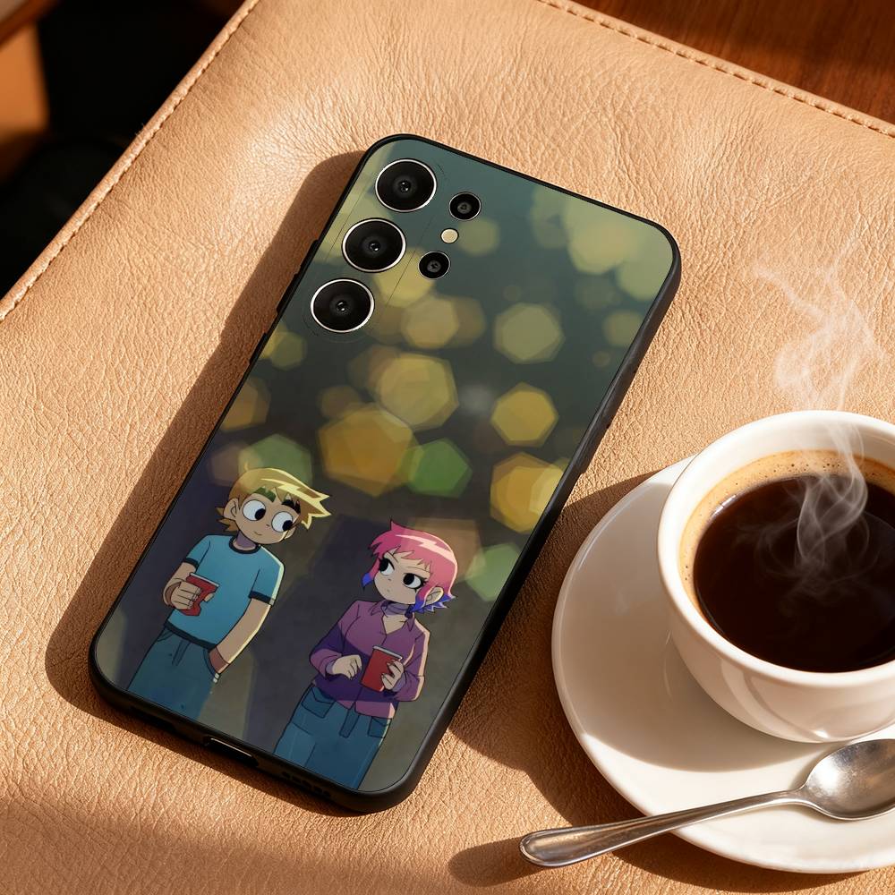 Anime S-Scott P-Pilgrim Phone Case For Samsung S26,S25,S24,S21,S22,S23,S30,Ultra,S20,FE,Lite,10,9,Black Cover