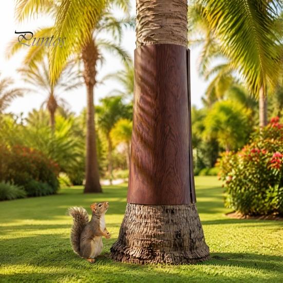 Outdoor Tree Protection Trunk Protector, Squirrel Rodent Baffle Barrier, Bark Texture Wrap with Adhesive for from Raccoon Iguana Guard Trees