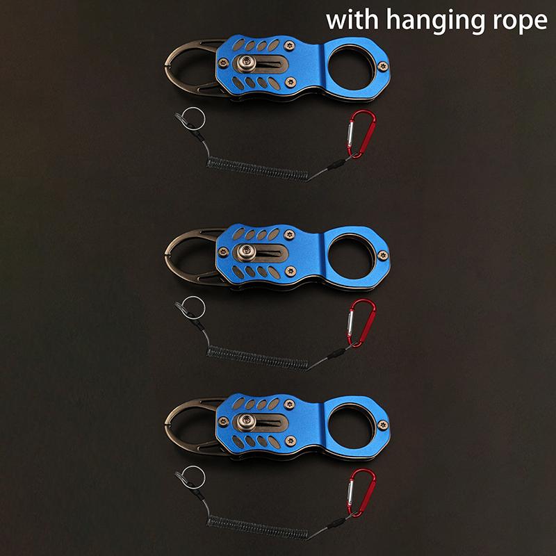 Mini Fish Lip Grabber with Secure Lanyard Stainless Steel Designed for Efficient Fishing Adventures
