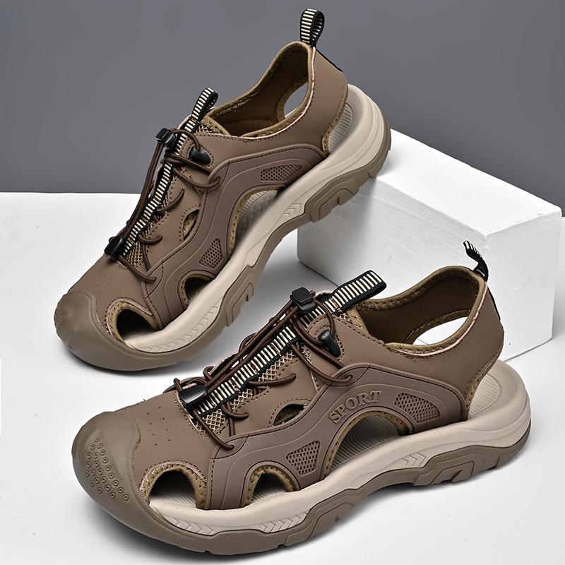 Men's Sport Sandals Comfortable Breathable Outdoor Lightweight Beach Sandals Soft Soled Closed Toe Trail Walking Casual Sandals