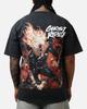 2026 New Marvel Ghost Rider Fire Vintage TShirt Shortsleeved Men Pure Cotton Cartoon High Street Versatile Trendy Brand Soft