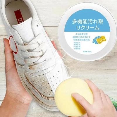 Weiße Schuhe Reinigungscreme Fleckenentferner Schuhe Whitening Allzweck-Reinigungscreme mit Wischschwamm für Schuhe Turnschuhe