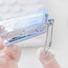 1 Piece Mini Stapler Staples Set for Student Transparent Gradient Color Solid Stapler with Pendant Portable Binding Supplies