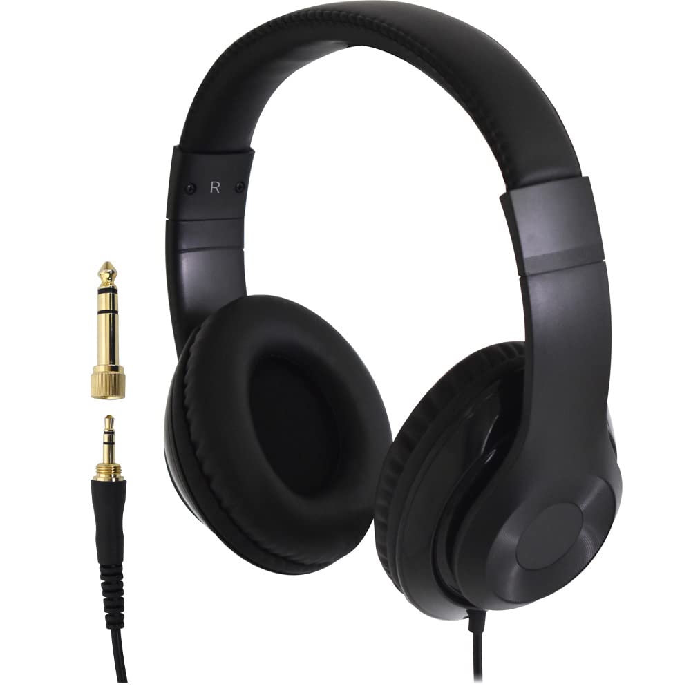 CUSTOMTRY Custom Try Headphones Sealed 40mm Driver HP-CT1 [6.35mm Stereo Conversion Plug Included] Black