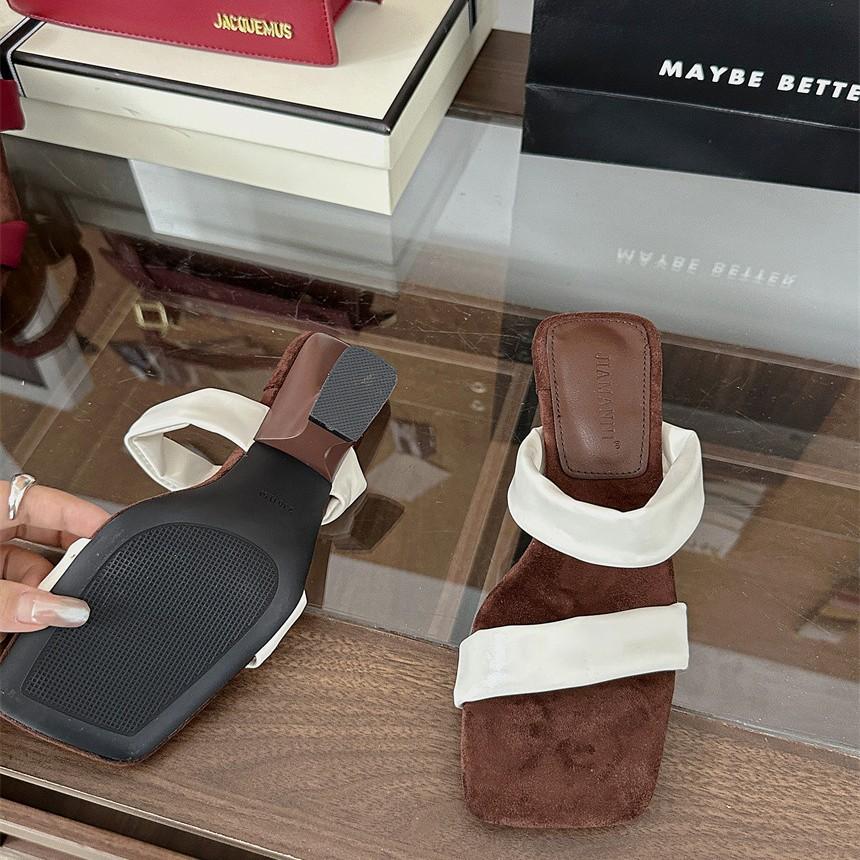 2025 summer new retro stiletto sandals wear soft-soled open-toed summer high-heeled outer wear cool slippers women