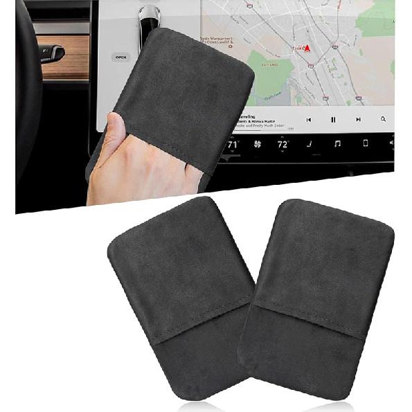 Car Screen Cleaner, 4.72×3.93" Triangle Microfiber Auto Screen Cleaning Pad, Foldable Touch Screen Cleaner Cloth for Vehicle Dashboard LCD Display,
