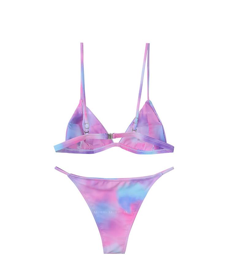 Europäisch-Amerikanisches Tie-Dye Bikini & Rock Dreiteiler Set