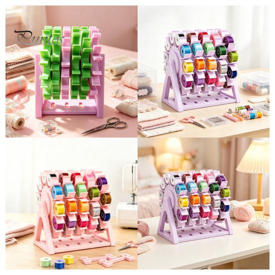 Sewing Thread Storage Organizer Rotating Organizer, 60 Spools Capacity 360 Degree Swivel Embroidery Rack Rack, Holder for Room Organization