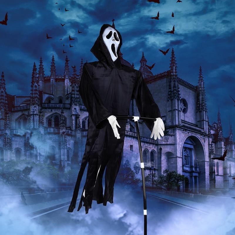 2025 Nová Kreativní Halloweenská Dekorace Strašák Teroru Ghostface Strašák Zahrada Závěsná Strašidelná Křičící Duch Duch Ghostface Venkovní Dekor Domácí Dekorace