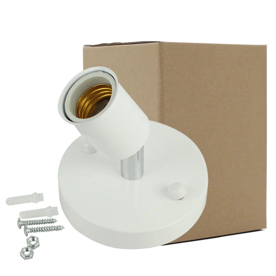 Base 180 Degree Steering Ceiling Lights Six Colors New Flexible Lamp Base Iron E27 Light Socket Antique Metal Lamp Socket Holder