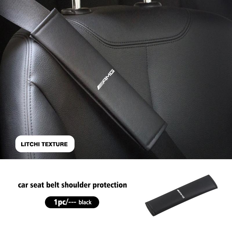 

1/2Pcs Carbon Fiber Leather Car Seat Belts Cover Shoulder Protect Pad For Mercedes Benz AMG A B C E S G Class W201 W210 W108