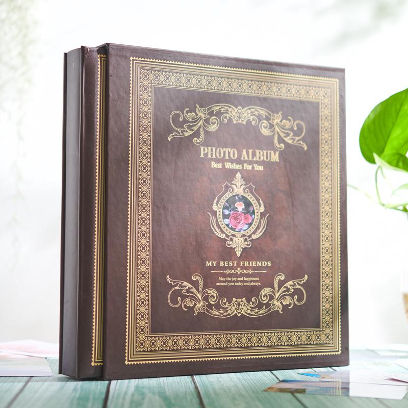 Large 6-inch 400-Page Retro Photo Album with 4D Boxed Binding and 50 Inner Pages for Children Photography Studio Large 6-inch 400-page