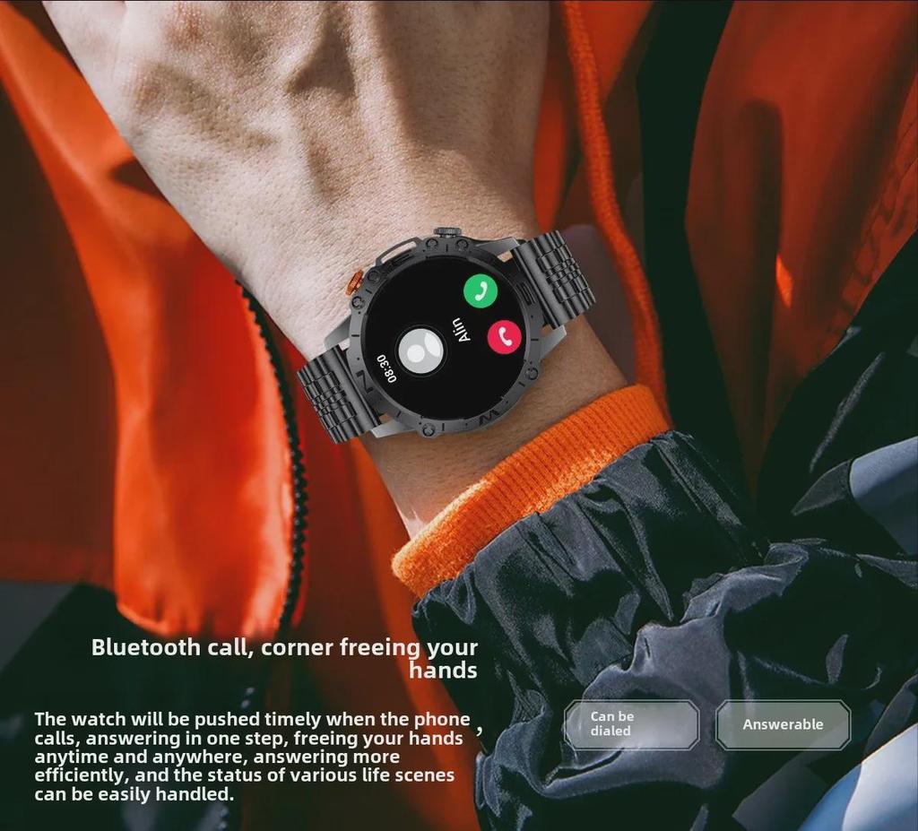 Multi-Function Smartwatch: Outdoor-Ready, Waterproof, Heart Rate & Blood Pressure Monitor with Bluetooth Calling
