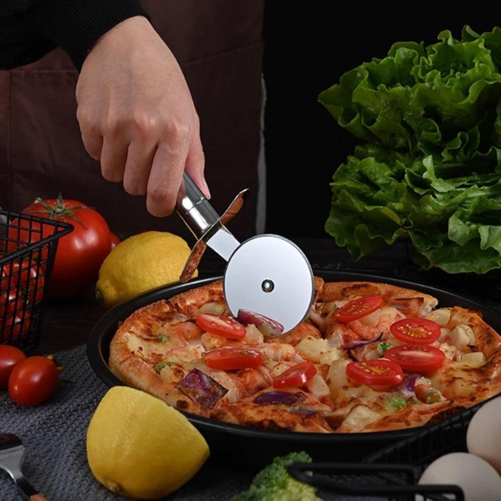 3Pcs/Set Carbon Steel Pizza Pan Easy Demoulding Non-Stick Pizza Oven Tray Easy To Clean Professional Pizza Mould Home Use