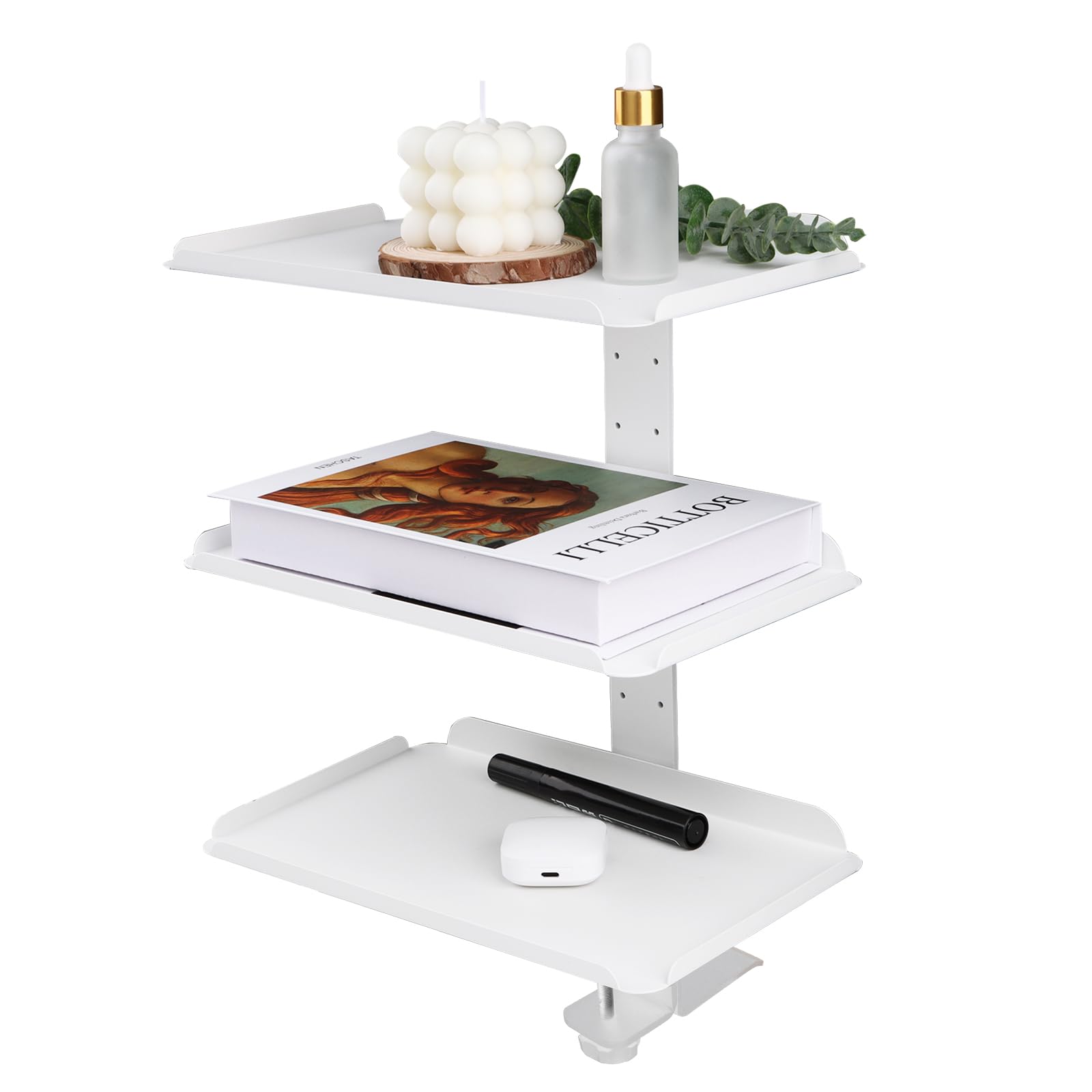 

YTCYKJ Desk Desk Tableside Desk Storage Hanging Desk Clamp Small Item Home or Office Steel No Drilling Easy Audio Game Rack, Storage, Storage, Rack, белый