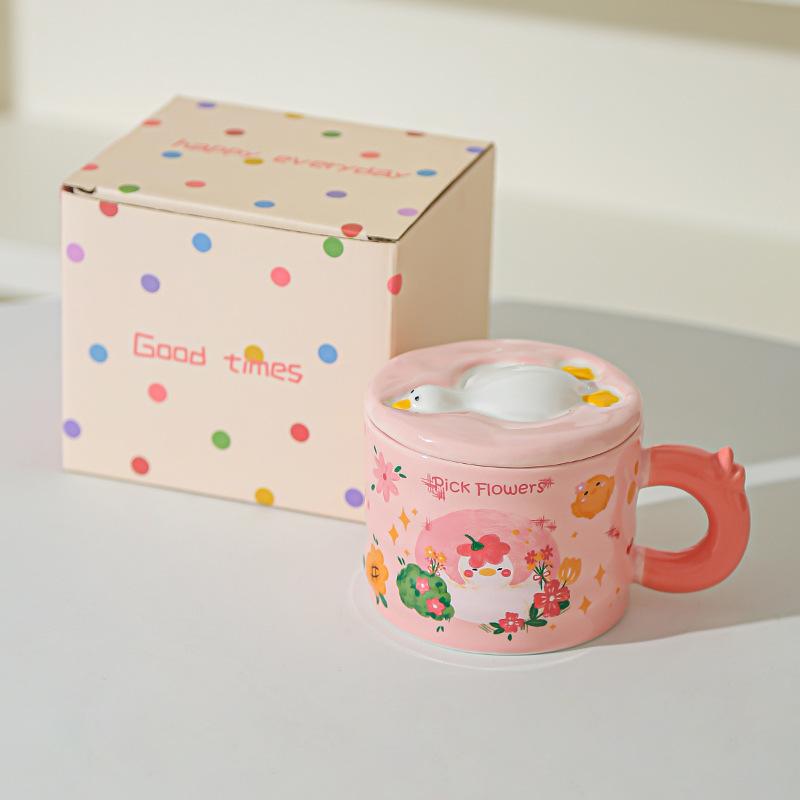 High Looking Retro Cup Artistic Sense of Ceramic Mug Birthday Gift for Girls Best Friend Souvenir Gift Box
