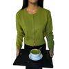 2026 Soft Elegant Short Knit Cardigan Women Long Sleeve Sweater