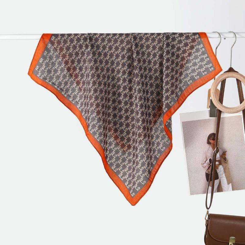 Hot-selling silk scarves women's temperament versatile simple warm small scarf scarf scarf spring and autumn warm scarf