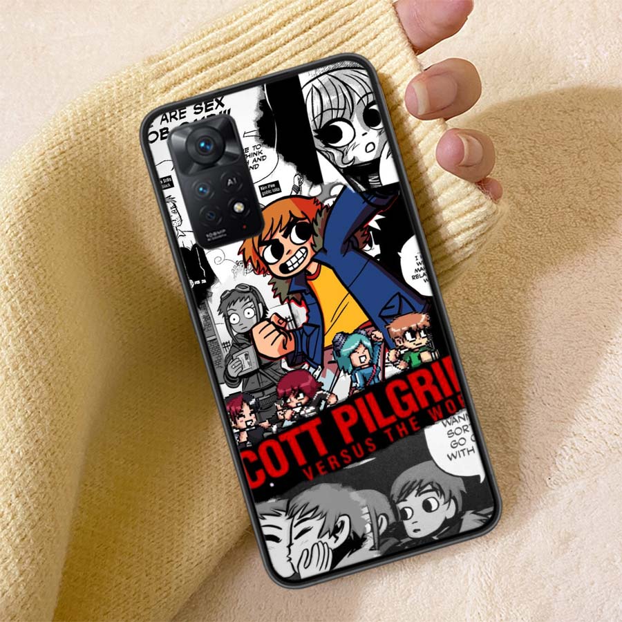 Scott Pilgrim Anime Phone Case For Redmi Note 13 14 15 Pro Plus 12 13C 12C 15C 9 10 10C 9T 9C 9A TPU Soft Cover Clear Cell Cases