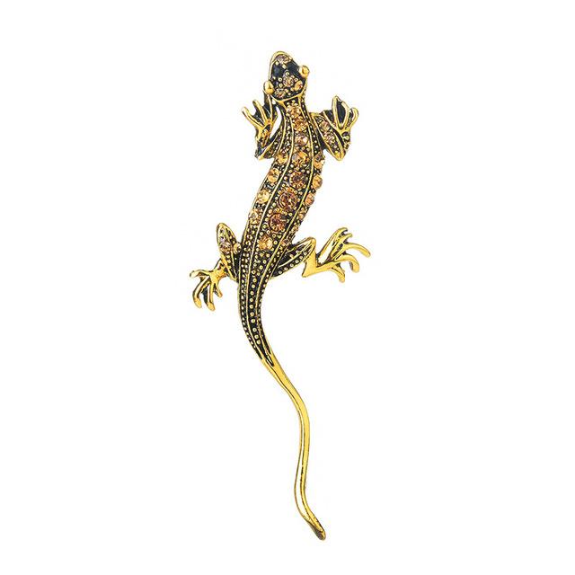 Crystal Gecko Brooches For Women Jewelry Luxury Cute Fashion Animal Lapel Pins Shining Jewelry Kids Clothing Accessories