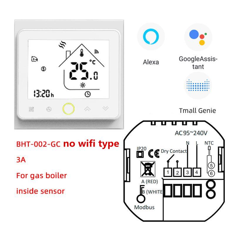WIFI For Electric/Water/Gas Boiler Floor Heating Thermostat Smart Touch Screen LCD Display Temperature Controller with Alexa/Google Home
