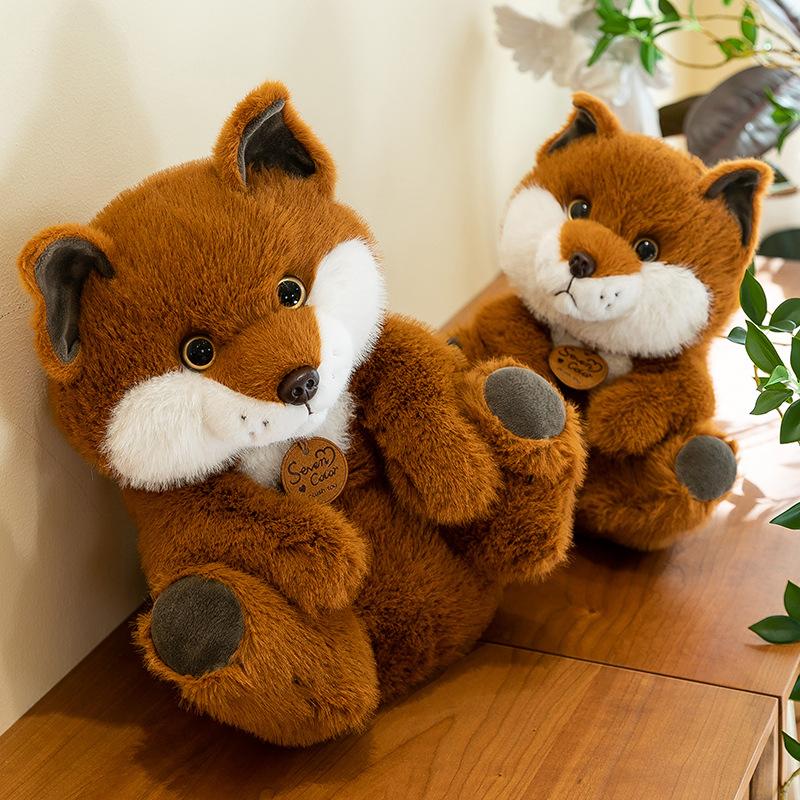 New Plush Toy Fox Doll Simulation Zoo Rag Doll Throw Pillow for Children's Gift Large Size