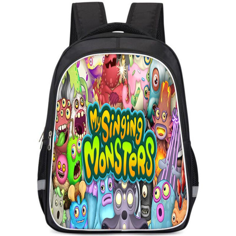 Durable Nylon My Singing Monsters Backpack With Vibrant Prints For School Kids