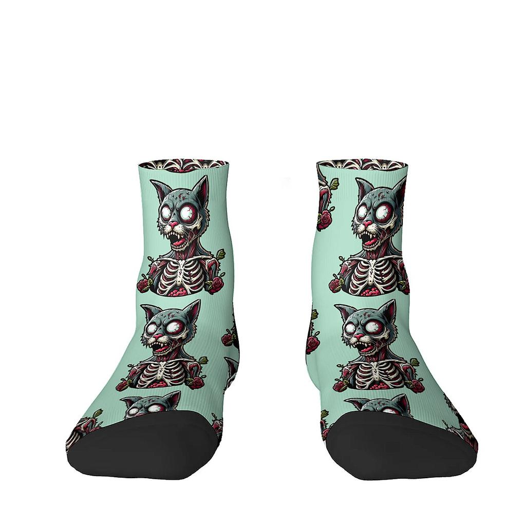 Funny Skeleton Knight unisex soft breathable hip-hop Crazy low-top socks Suitable for everyday wear in all seasons