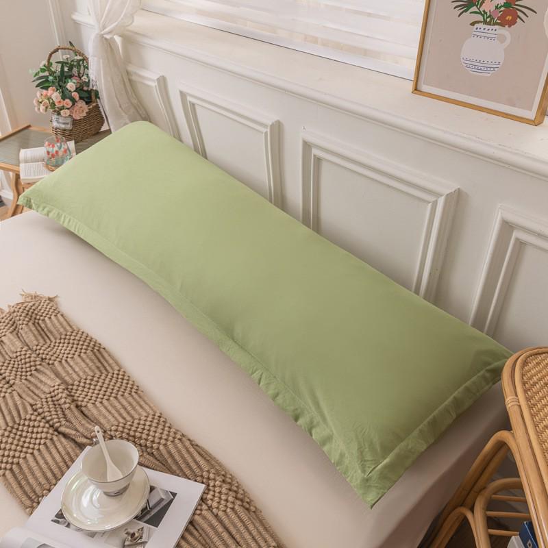 Washable Cotton Long Pillowcase 48x150cm - Single Piece Cover for Double Pillow Core