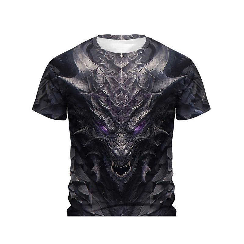 3D Dragon Print Men's T-shirt Summer Daily Casual Men's Street T-shirt Outdoor Sports Short Sleeve Urban Fashion Men's T-shirt