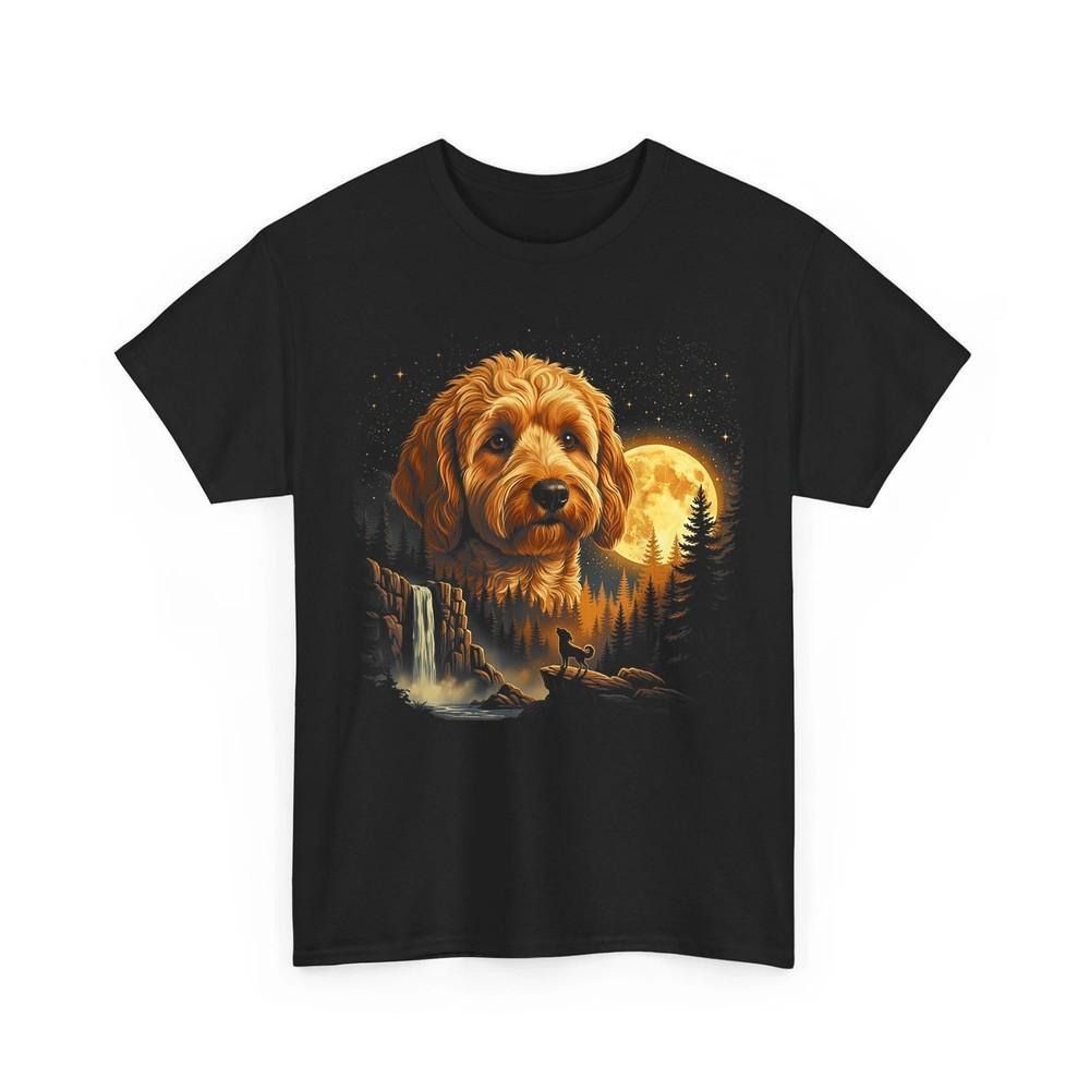 

Goldendoodle Howling to The Moon Vintage 90s Tee Mystical Dog Art Funny TShirt Unisex T-Shirt XXXXL