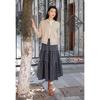 MOCANA Korean Retro Plaid A-line Midi Skirt
