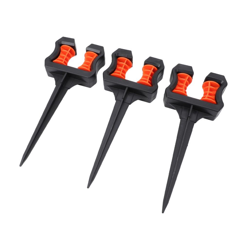 3PCS Black Hose Guide Stake 26cm Height Water Pipe Positioning Holder Roller Plant Area Watering