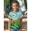 Children's Clothing Girl T-Shirt Short Sleeve 3D Cartoon Print Kids Summer Clothes Casual Round Neck Girl Clothes Tops