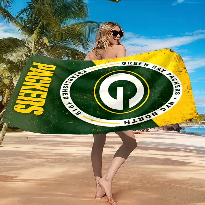 Green Bay Packers Fan Gear Beach Towel, Quick-drying, Easy to Care for, Suitable for Both Fitness and Beach Vacations,Sports Essential