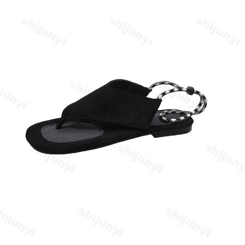 Fashion 2025 Summer New Clip Toes Fashion Casual Flat Sandals for Women Concise Design Versatile Comfortable Breathable Lace Up Sandals