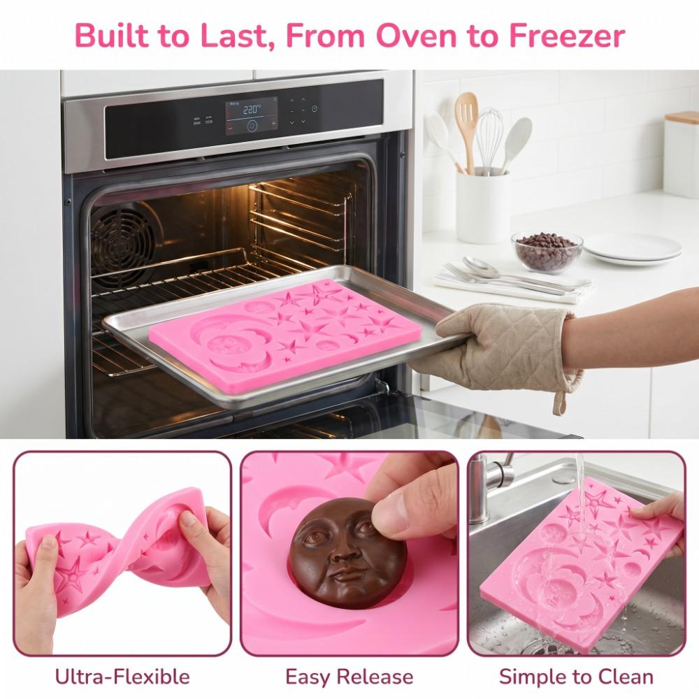 Silicone Silicone Fondant Mold Non Stick Moon Star Mold Sugarcraft Mold  Chocolate Candy