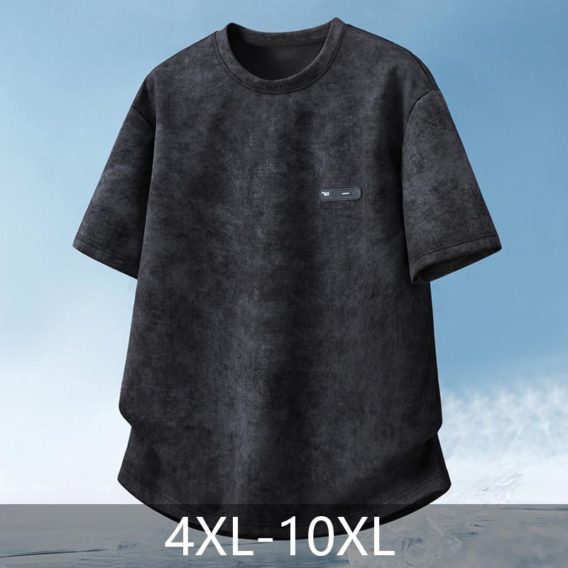 Plus Size 4XL-10XL Fashion Men's T-shirt Summer Oversized Tops Casual Short Sleeve Tee Summer Clothing