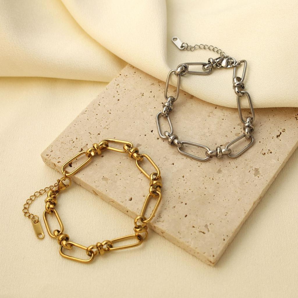 Trend Accessories Fashion Stainless Steel Bracelet Hollow Round Versatile Titanium Steel Light Luxury Women'S Jewelry