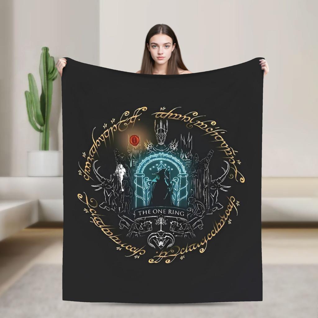 Origin Tree L-Lords Of The R-Rings Flannel Blanket  Soft Durable Bedding Throws for Living Room Trend Bedspread Sofa Bed Cover