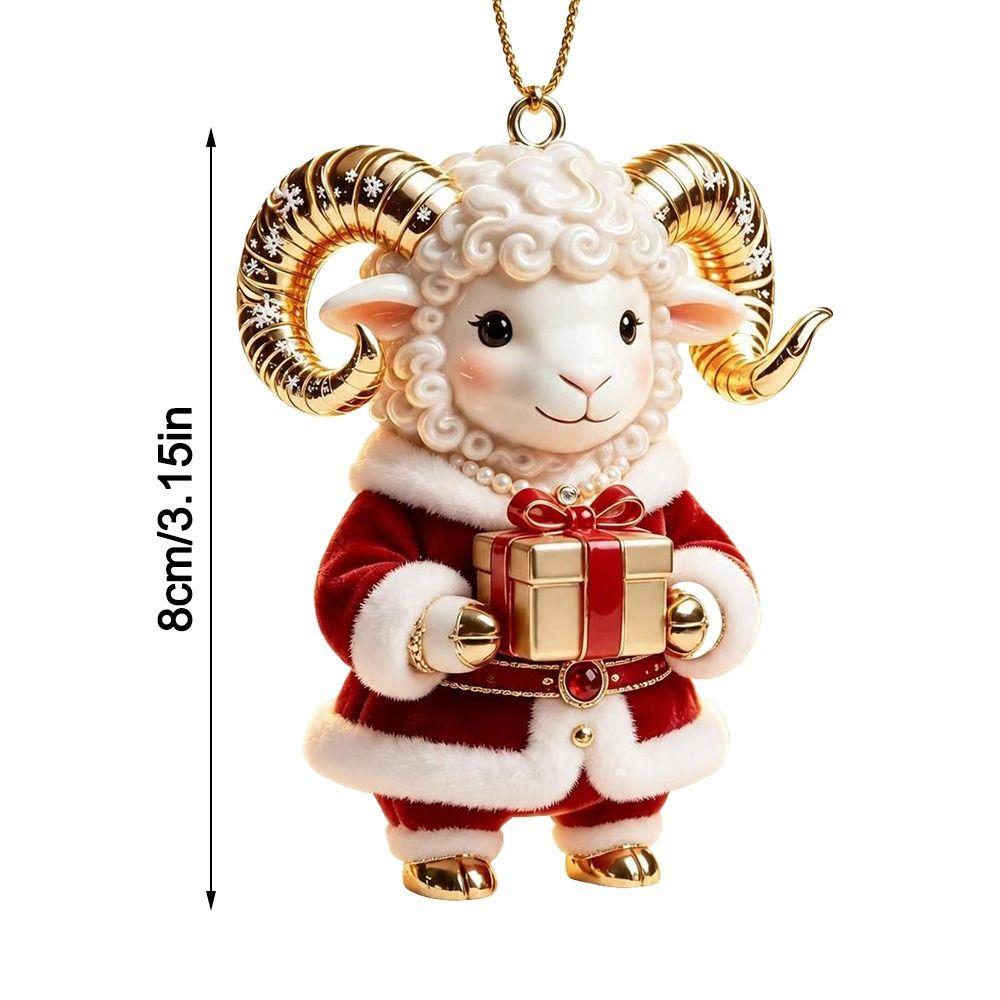 Shining Goat Hanging Ornament Artificial Rhinestone Animal Hanging Decoration Backpack Decoration