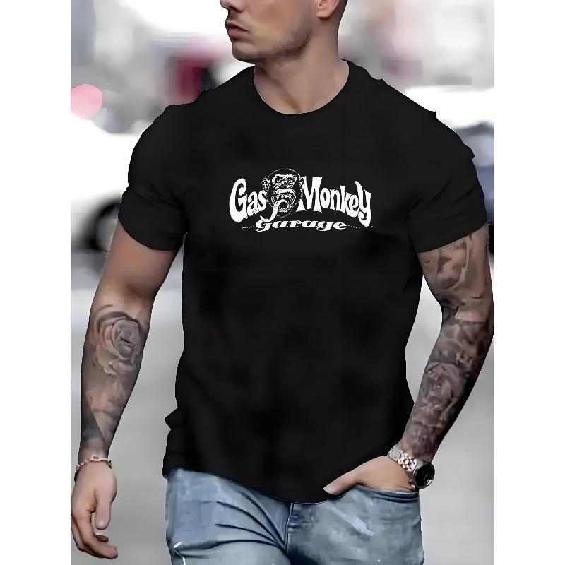 European sizes Men'S Gas Monkey Garage Printed Casual Crew Neck T-Shirt | Machine Washable, All-season Streetwear