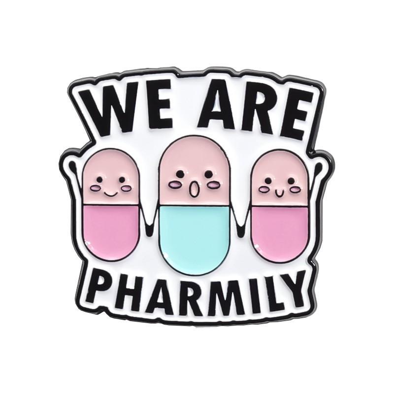 Creative Cartoon Pill Series Metal Brooch Set Whimsical Alphabet Pin Collection For Fashionable Accessory Lovers