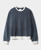 Dimiteulibeullaeg Asi Pigment Color Block Fade Ringer Sweatshirt_Navy