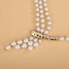 Lock Bone Chain Retro Chic Pearl Necklace Minimalis Luxurious Pearl Lock Bone Chain  Decoration