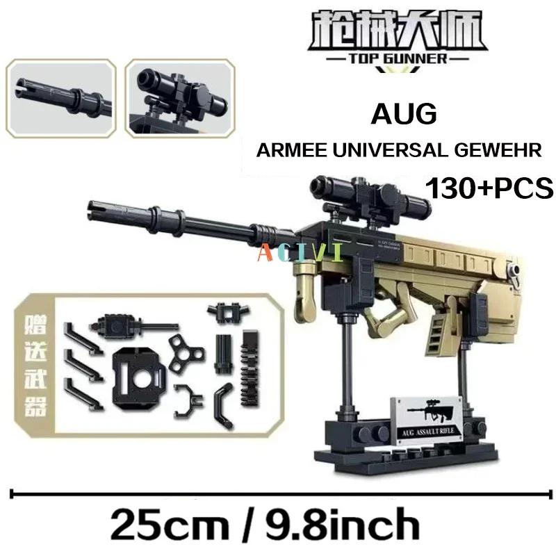 Technical Building Blocks toys Gun AK47 Revolver Submachine Sniper Barrett WW2 Military Army War SWAT Weapon Model for children