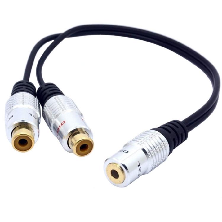 

Female 3.5mm to Female 2RCA Cable Stereo Y Splitter Adapter Cord Line Connection Wire for DVDs HDTV Players 25cm 1
