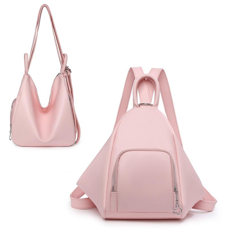 Women's Multifunctional Shoulder Bag Commuter Business Backpack Solid Color Crossbody Bag