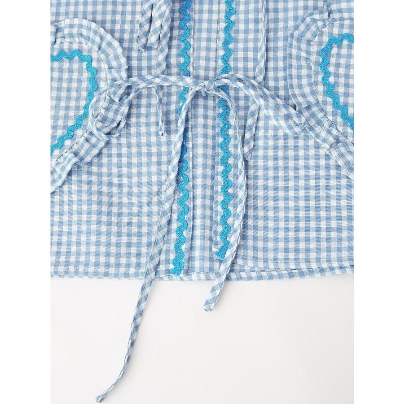 Spring and Autumn Women's Plus Size Shirt Fashion Casual Clash of Colours Checkered Shirt